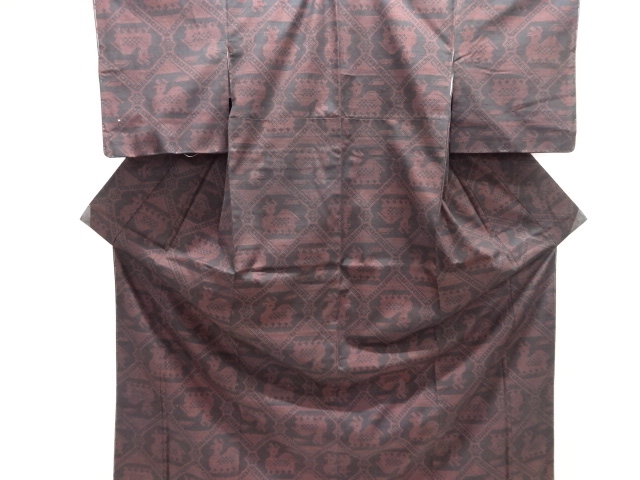 未使用品　有栖川文様織り出し手織り紬着物